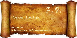 Pörös Ibolya névjegykártya
